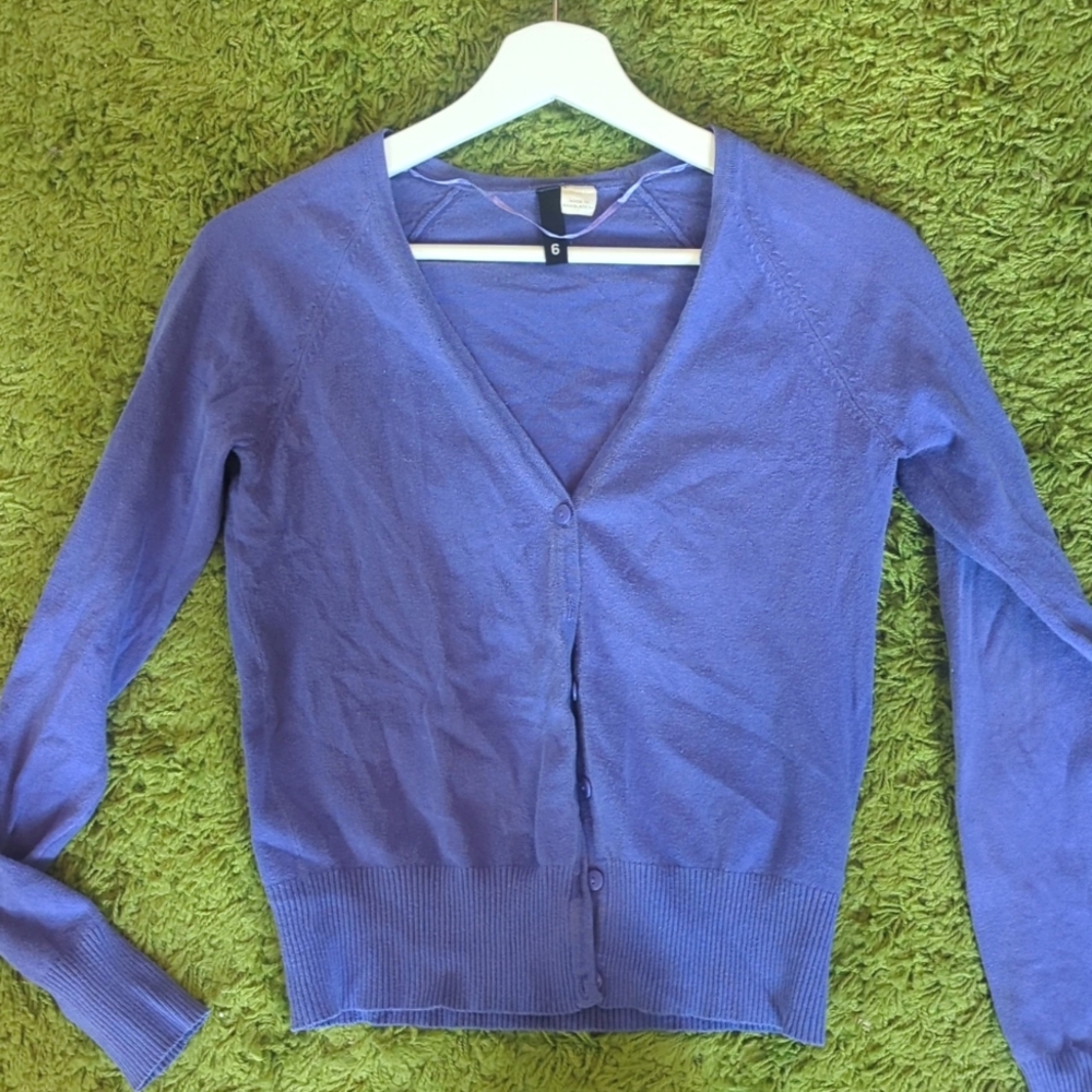 Purple H&M v-neck cardigan